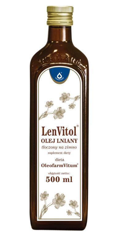 LenVitol olej lniany budwigowy płyn 500ml TYLKO ODBIÓR OSOBISTY - NIE WYSYŁAMY