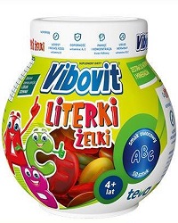 Vibovit Literki Żelki smak owocowy z witaminami 50sztuk