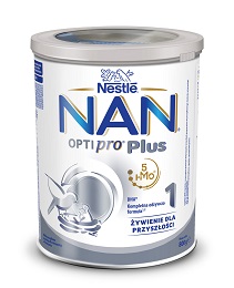 Nestle NAN Optipro Plus 1 5HM-O, mleko początkowe dla niemowląt od urodzenia, 800 g