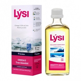 LYSI Tran Islandzki owocowy płyn  240ml