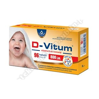 D-Vitum 800 j. m.  witamina D dla niemowląt 96 kaps. 