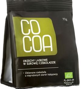 Orzechy laskowe w surowej czekoladzie BIO 70g COCOA