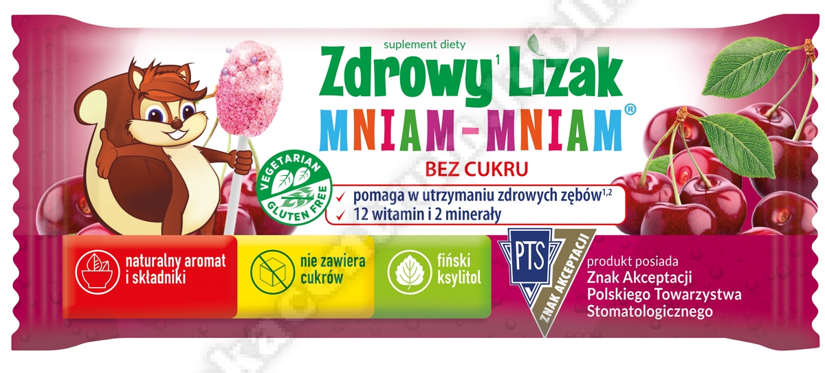 Zdrowy lizak MNIAM-MNIAM Wiśnia 1 sztuka