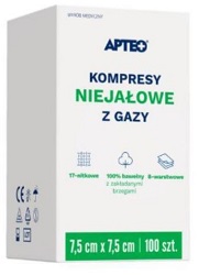 Kompresy gaz. niejał. APTEO CARE 7,5x7,5cm