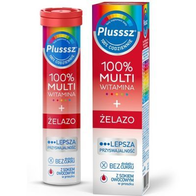 Plusssz 100% Multiwitamina + Żelazo 20 tabl.mus.