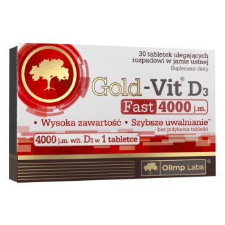 Olimp Gold-Vit D3 Fast 4000 j.m. tabl. 30 tab .-data waznosci 31.10.2024