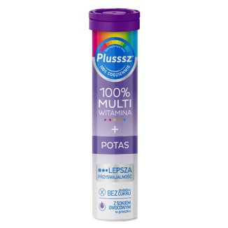 Plusssz 100% Multiwitamina + Potas tabl.mus. data 10.10.2024