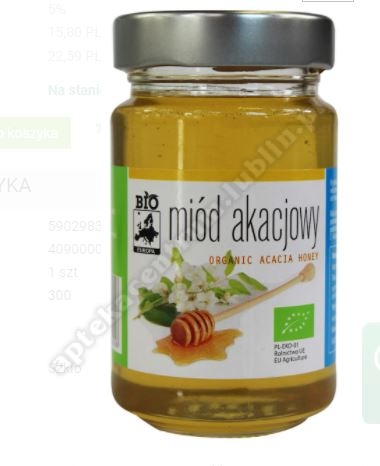 MIÓD AKACJOWY BIO 300 g - BIO EUROPA 300g