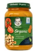 GERBER Organic jarzynki z idykiem w pomidorach po 6 miesiącu 190g