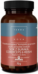 TERRANOVA SOK Z BURAKA CORDYCEPS & REISHI 70 g Przedtreningowy kompleks w proszku