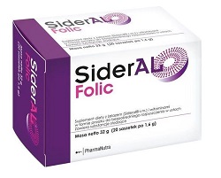 Sideral Folic proszek w saszetkach z żelazem i witaminami, 20 szt.