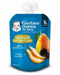 GERBER Deserek Gruszka suszona śliwka po 6 m-cu 80 g (tuba)