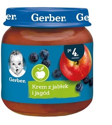 GERBER Krem z jabłek i jagód 125 g