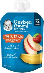 Gerber Deserek W Tubce Jabłko Banan Truskaw po 6 Miesiącu 80g