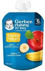 GERBER Deserek Banan jabłko po 6 m-cu 80g-data ważnosci 31.05.2025