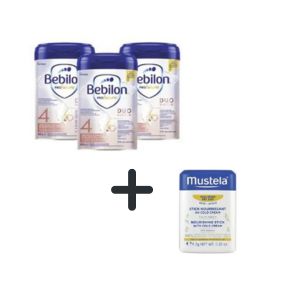 Bebilon PROfutura DUOBIOTIK 4, formuła na bazie mleka po 2. roku życia 3x800g +Mustela sztyft  UV *