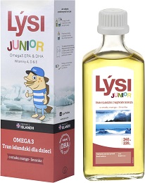 Lysi Tran Islandzki dla dzieci o smaku mango-limonka 240ml