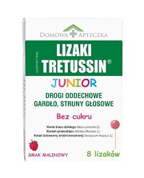 Lizaki Tretussin Junior smak malinowy 8szt. 