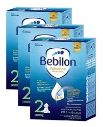 Bebilon 2 Advance Pronutra mleko następne po 6. miesiącu 1000 g x 3 pack*+Chusteczki Kindii GRATIS