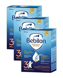 Bebilon 3 Advance Pronutra Junior, formuła na bazie mleka po 1. roku życia, 1000 g x 3 pack