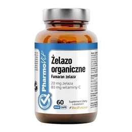 Żelazo (20 mg) bezglutenowe 60 kaps.