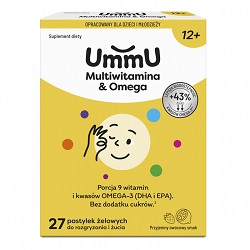 Ummu Multiwitamina & Omega 12+ pastylki żelowe do rozgryzania i żucia 27 szt. *