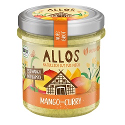 Pasta kremowa z mango i curry bezglutenowa BIO 140 g - ALLOS* data ważności 14.04.2026 dostepne 3op.