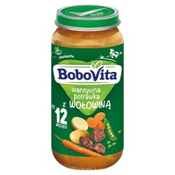 BoboVita Obiadek, warzywna potrawka z wołowiną, po 12 miesiącu, 250 g*